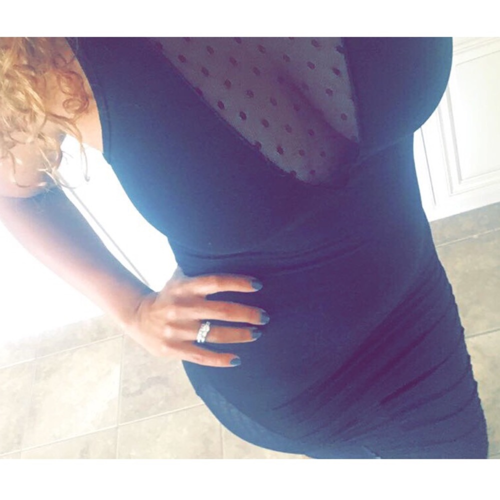 Sleeveless Polka Dot Mesh Panels Black dress - Picture 6 of 7